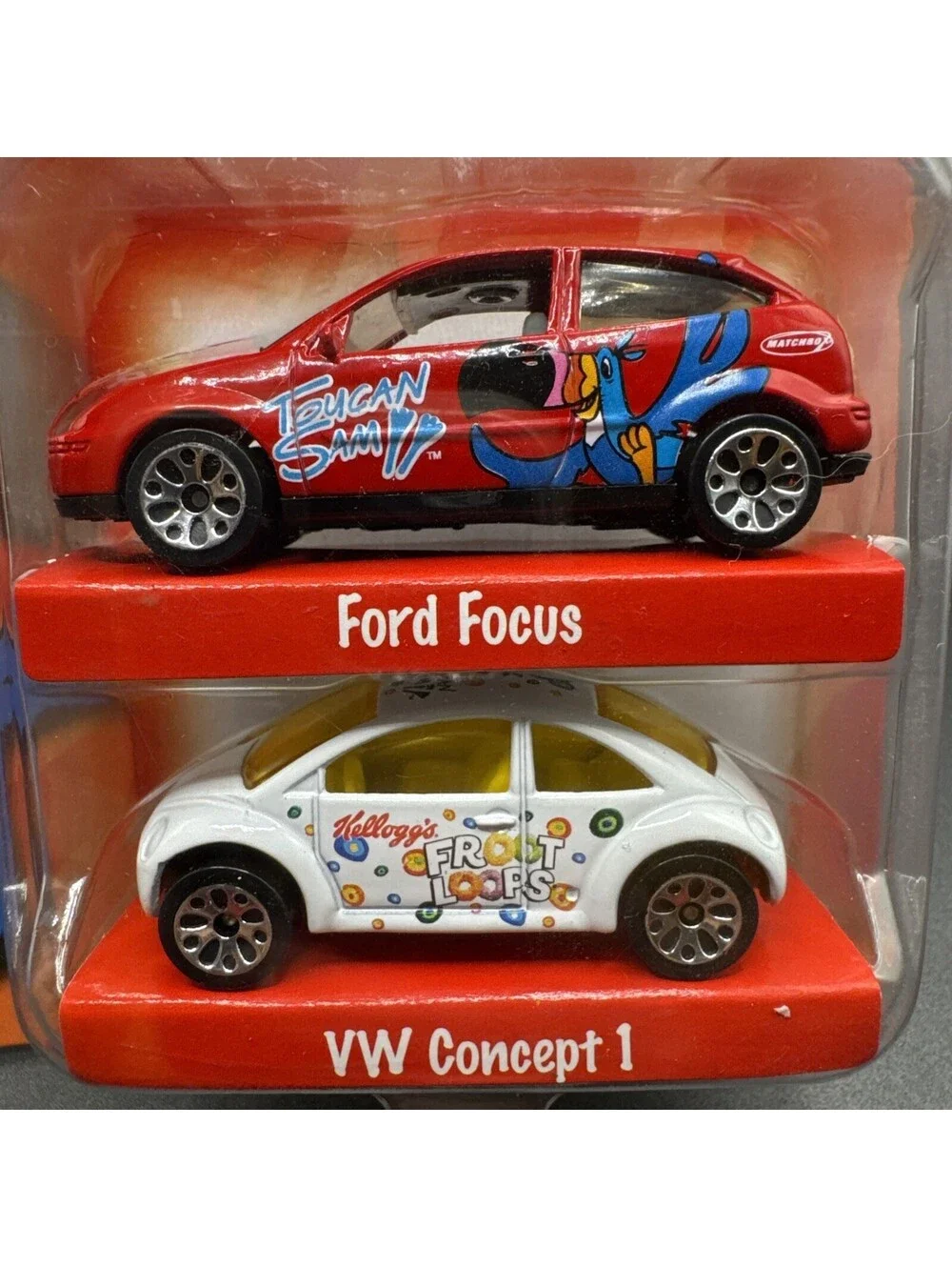 Matchbox Kelloggs Froot Loops Ford Focus & VW Concept 1 - 2001